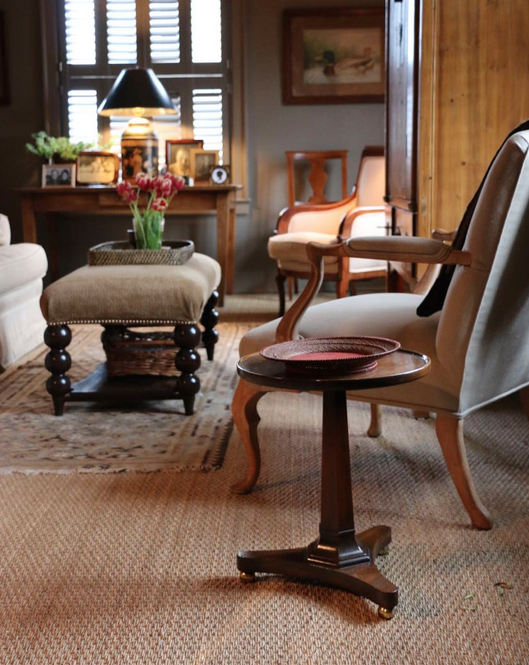 Calypso Seagrass rug with an oriental rug on top