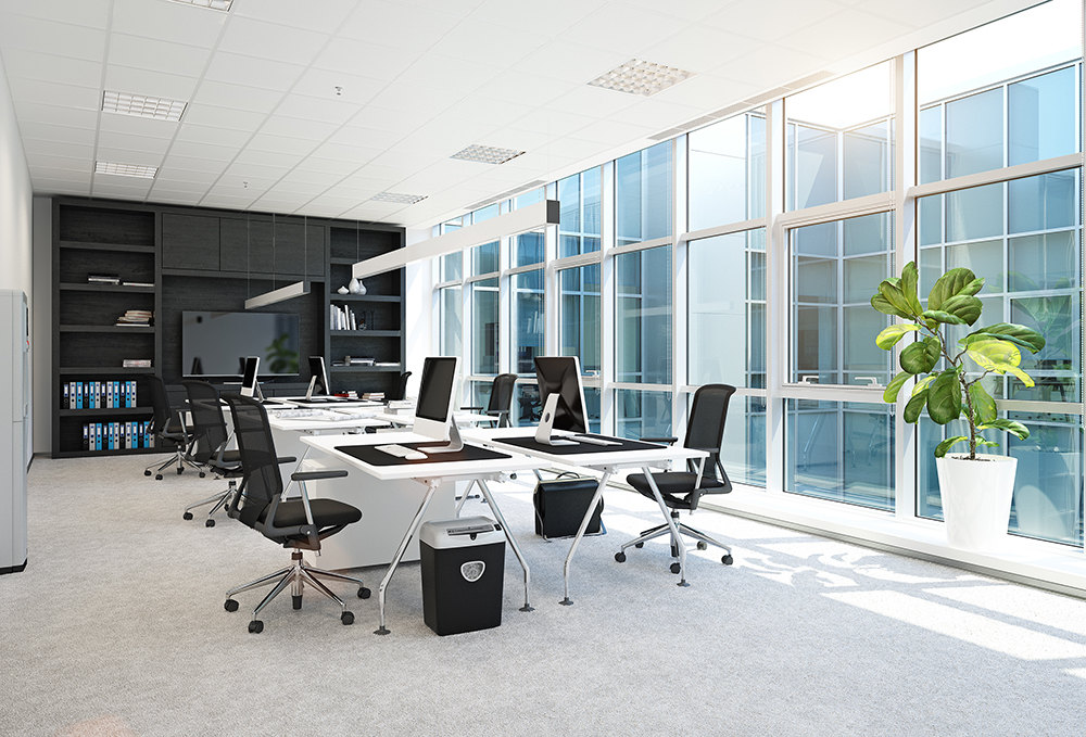 wall-to-wall carpet in an office