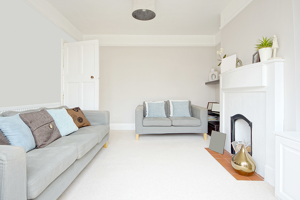 wall-to-wall carpet in a living room