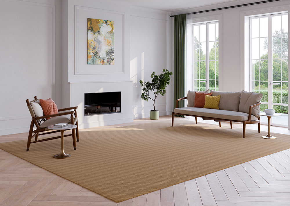 synsisal astoria synthetic sisal rug in european sitting room