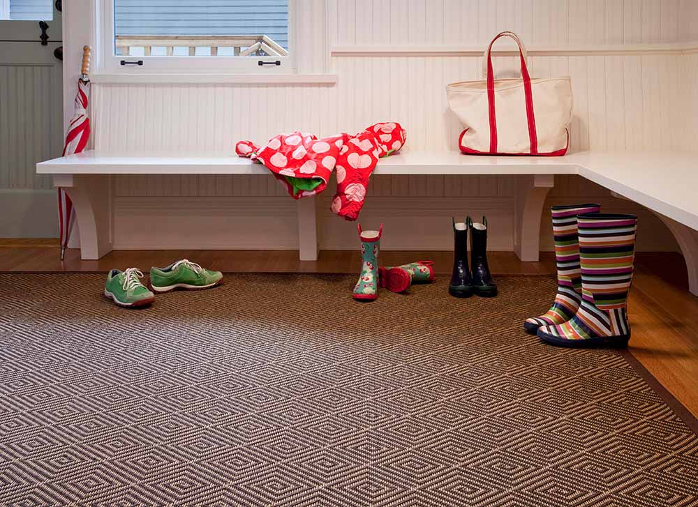 sisal carpet mudroom entryway