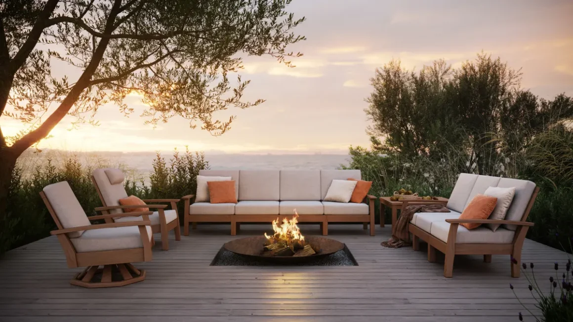outdoor living room & fire pit