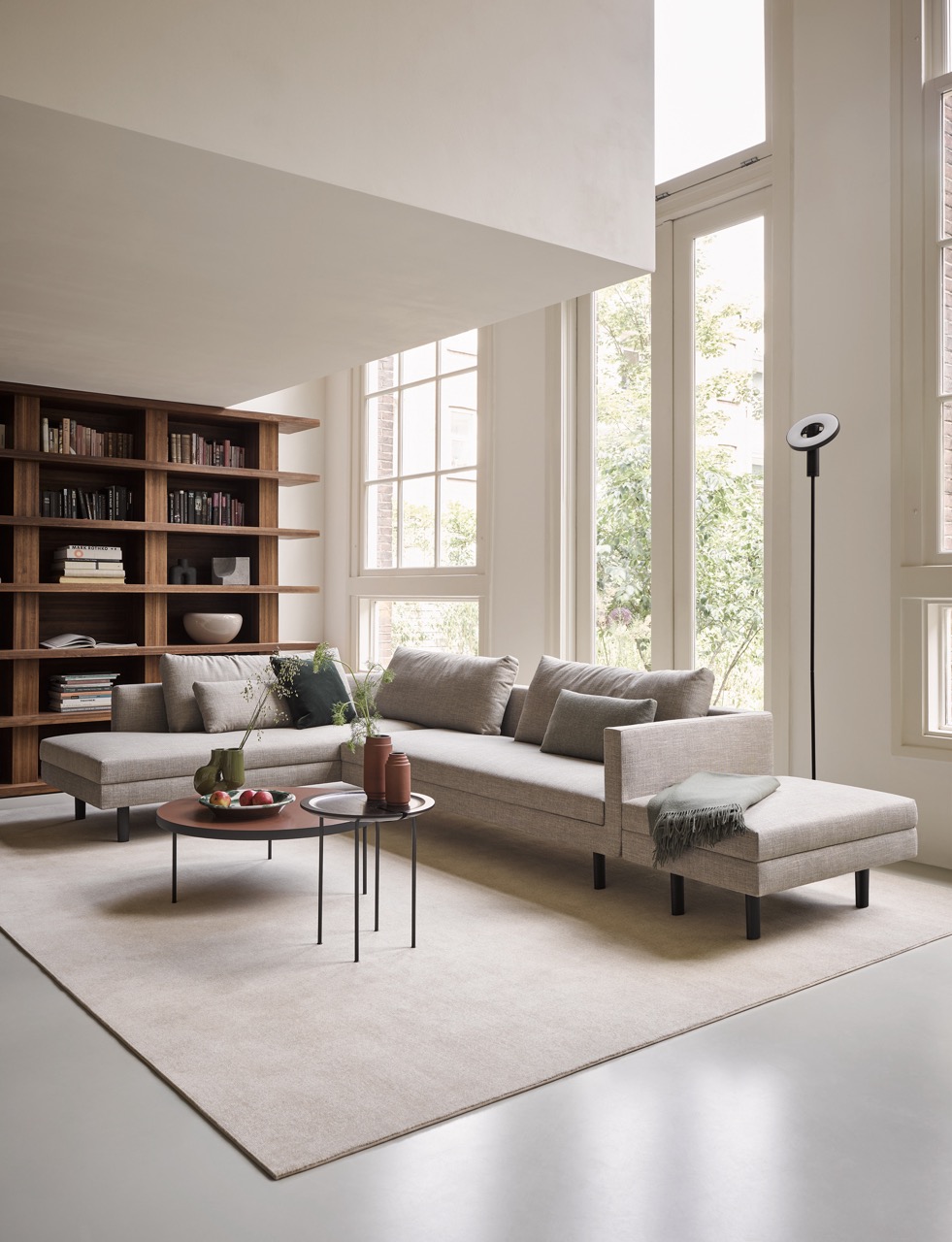 pale colored rug in living room